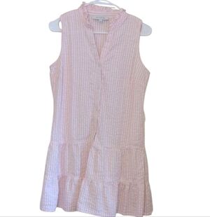 Madison Grey Light Pink Striped Women's Jr Dress
